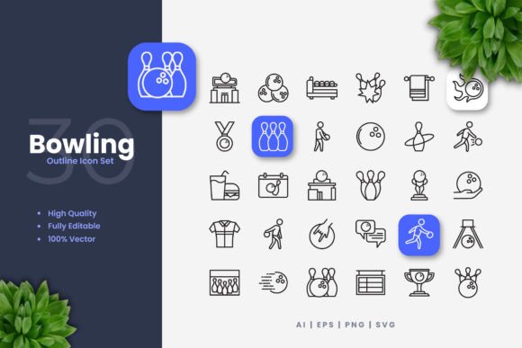 Bowling Icons: A Vector Collection for Versatile Visual Projects