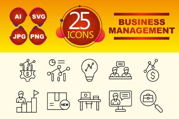Essential Business Management Icons for Modern Design