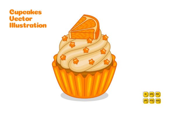 Orange Cupcakes Vector Illustration: Your Creative Toolkit