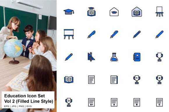 The Modern Toolkit: Why Streamlined Design Assets Like Education Icon Set Filled Line Vol2 Are Essential