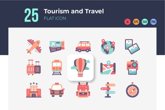 The Power of Clean Icons: Exploring Tourism and Travel Icons Flat Style