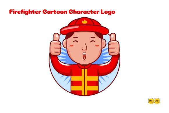 The Ultimate Firefighter Cartoon Character Logo 06 for Modern Branding