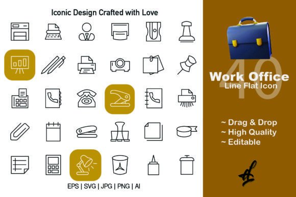 The Work Office Outline Icons Set: More Than Just Simple Graphics